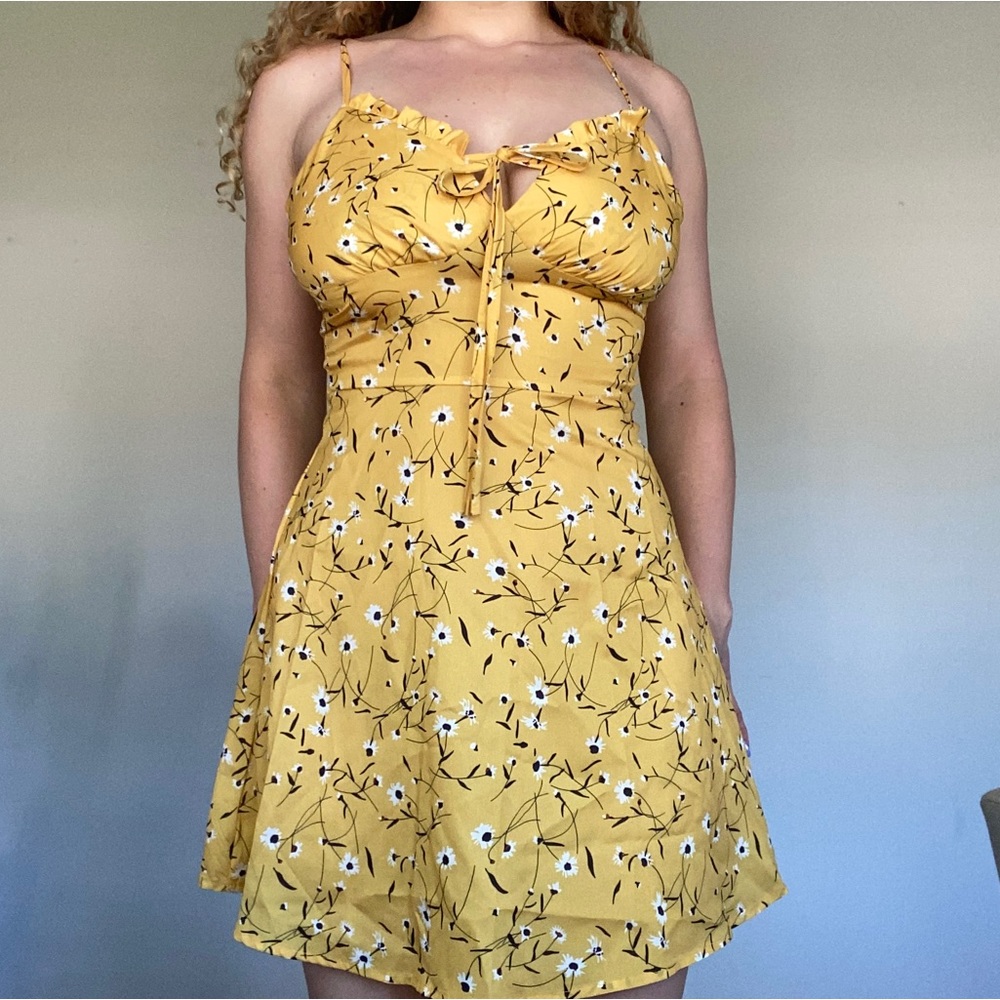 Yellow mini dress